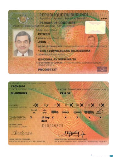 download Burundi driving license
